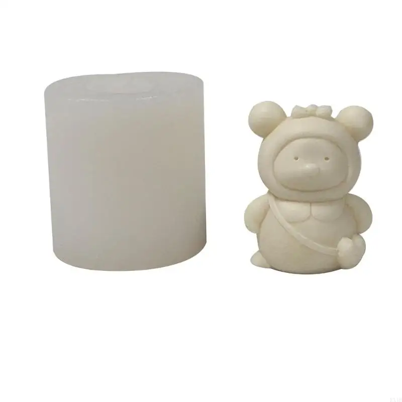 KX4B – moule en résine antiadhésif, mignon Lion lapin ours, bougie parfumée Animal, moule en Silicone, bricolage, plâtres