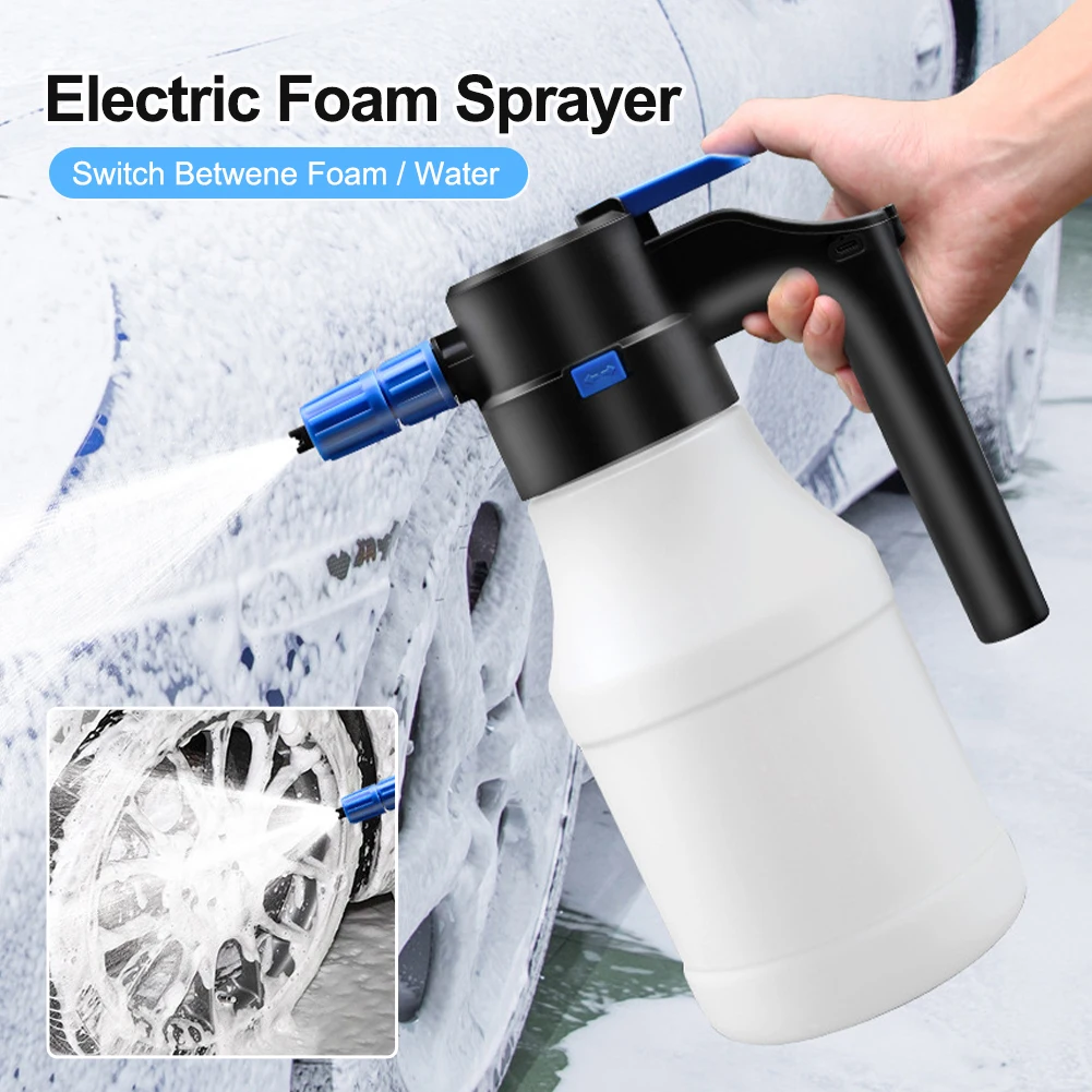 

1.5L Electric Foam Sprayer USB Rechargeable 2BAR Car Washer Tool 30min Endurance Foam Lance Watering Can Car Foam Cleaning Tool