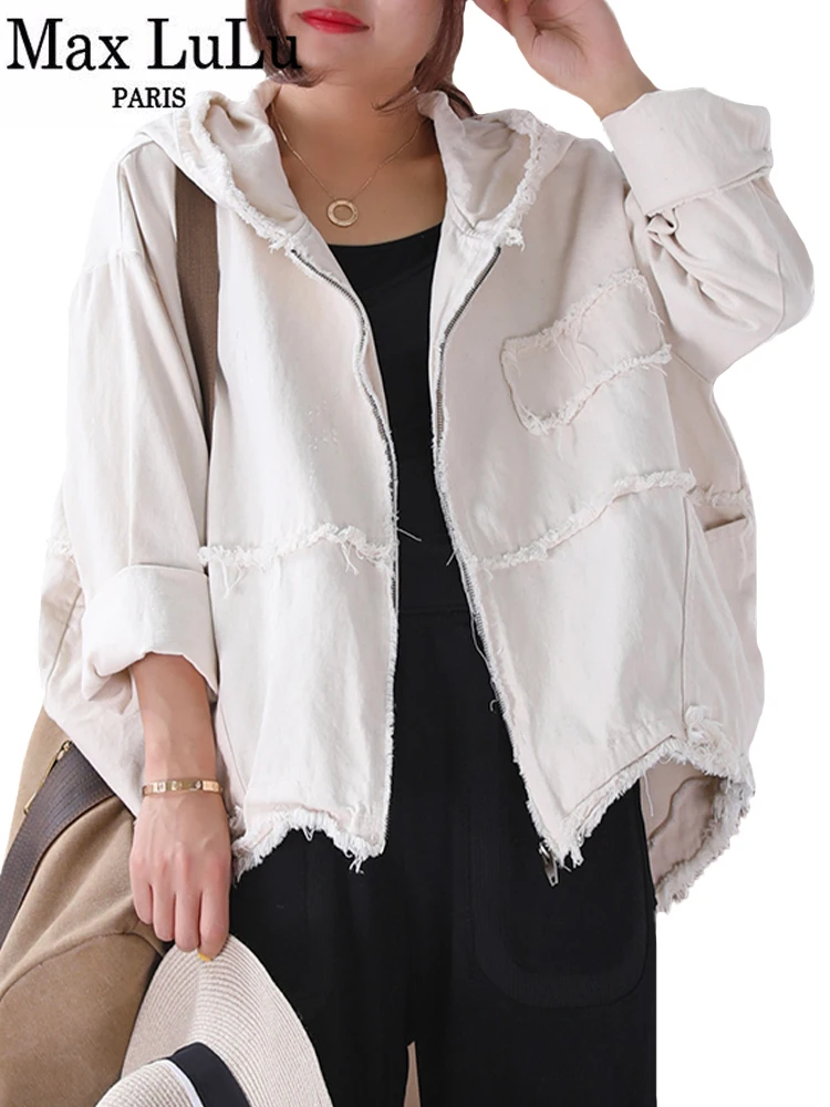 Max LuLu-ropa de calle Punk coreana para mujer, ropa con capucha, chaquetas Vintage de otoño, abrigos vaqueros de gran tamaño, moda 2022