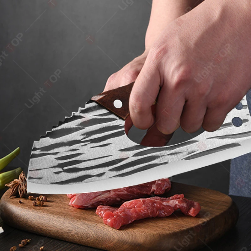 WXCOO Kitchen Effort Saving Knife Handcrafted Butcher Stainless Steel Knife Household Vegetable Fruit Boning Chef Forged