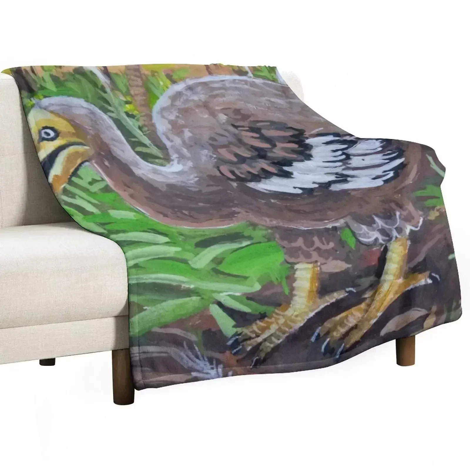 Dodo Gouache Painting Throw Blanket Soft Cozy Blanket for Pet Kids Adults