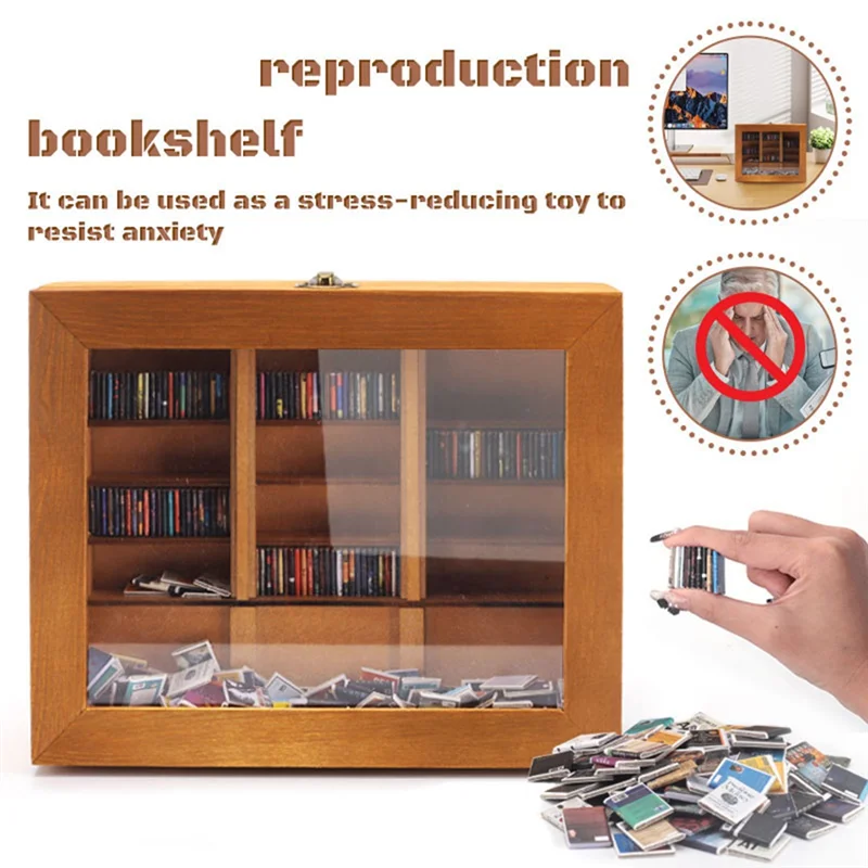 AT43-Relief Anxiety Creative Anti-Anxiety 200 Books Miniature Library Fidget Shake Away Your Anxiety Creative B