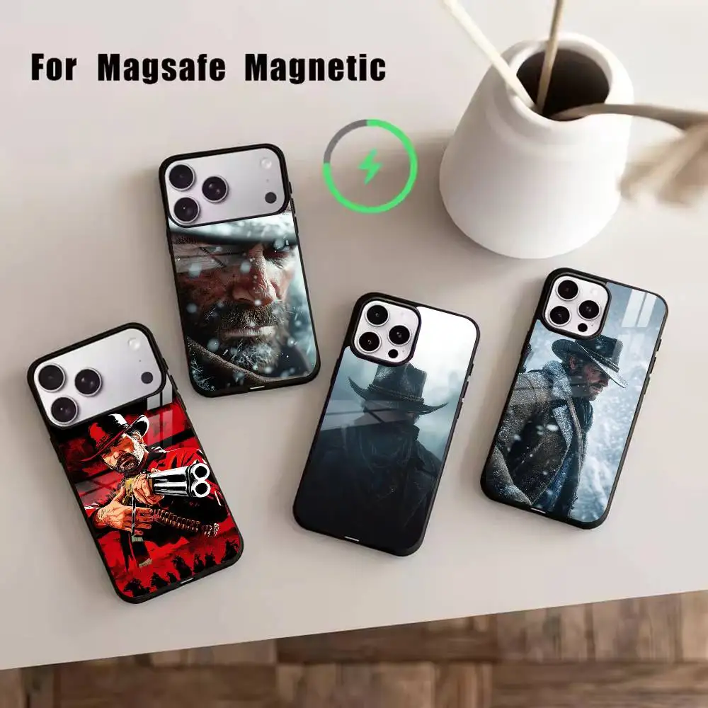 

RDR2-Arthur Morgan Phone Case For iPhone17,16,15,14,13,12,11 Plus,Pro Magnetic with Magsafe Wireless Charging