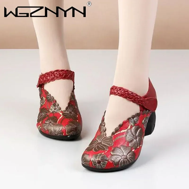 Hot Promotion New Luxury Spring Autumn Printing Red Wedding Black Banquet Shoes Fashion Elegance Women High Heel Retro Sneakers