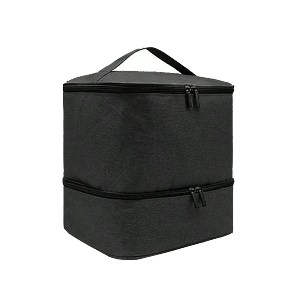 Large Capacity Portable Nail Polish Storage Bag Double Layer 30 Compartment Manicure Bag with Handle Cosmetic Cases