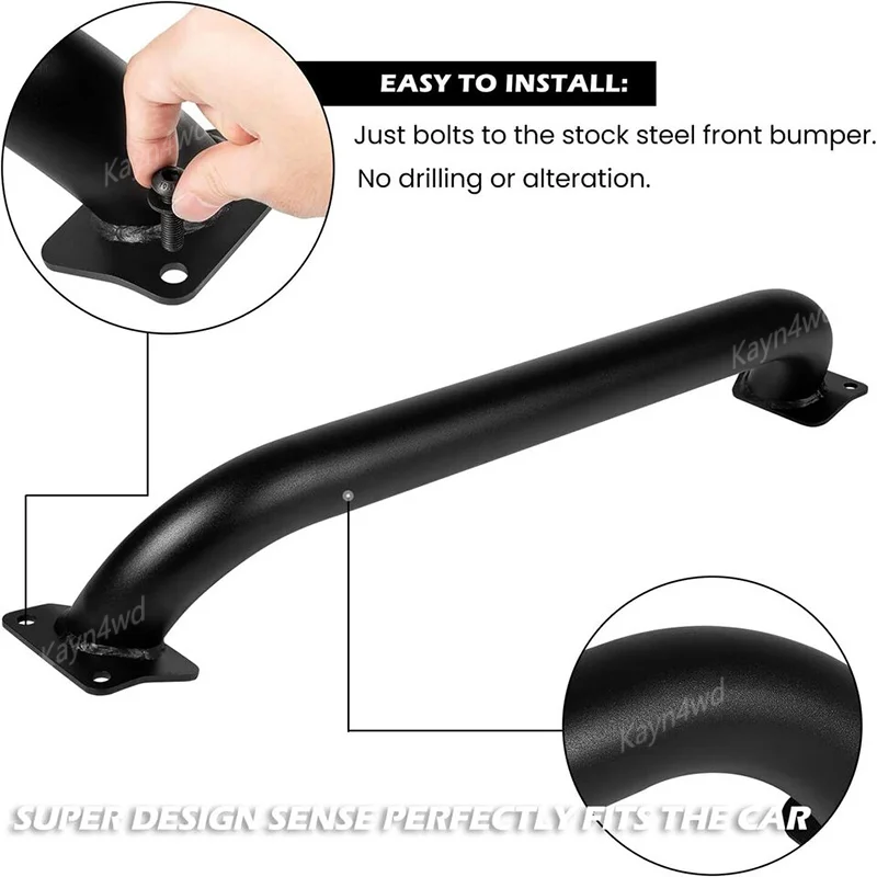 LC4WD 4x4 Exterior Accessories N Tube Bull Bar Fit For 10th Anniversary Front Bumper Stainless Steel  For 2018+ Jeep Wrangler JL