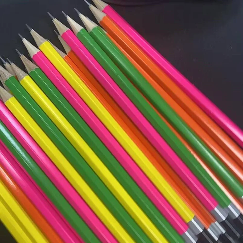卸売-100本セット-六角形鉛筆-hb-韓国文具-学用品-書き物用具-大量-芯鉛筆-かわいいカラー