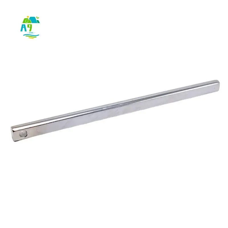 A09E-12 Inch Polished Steel Steering Shaft 3/4 Inch DD Double D Street Rod U-Joint Link 12 Inch Steering Rod Shaft