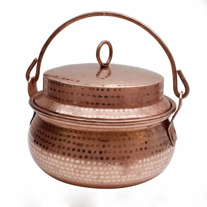 Pure Manual Copper Compass Pot Potato Stew Rice Pot Commercial Copper Soup Pot Copper Hot Pot Stew Pot Houshold Soup Pot ZJ130