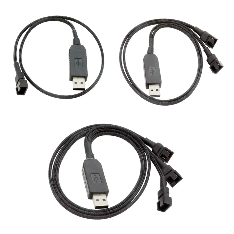 U55C Premium PVC Insulated 4Pin Fan Cable That Transforms 5V USB Power To Stable 12V Output Safely