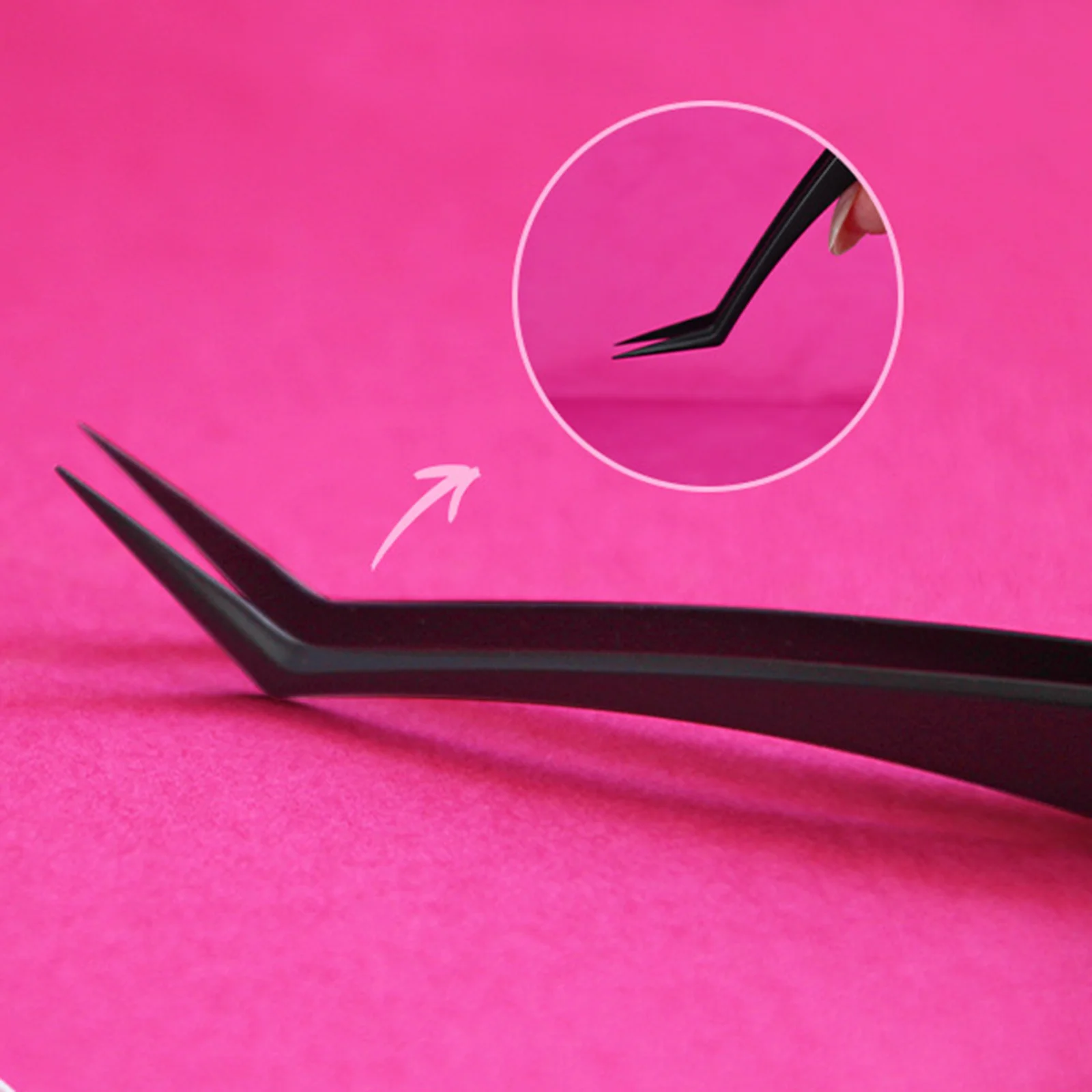 DIY Eyelash Extension Tweezers with Anti Adhesive Coating Precision Stainless Steel Lash Tools for False Lashes Application