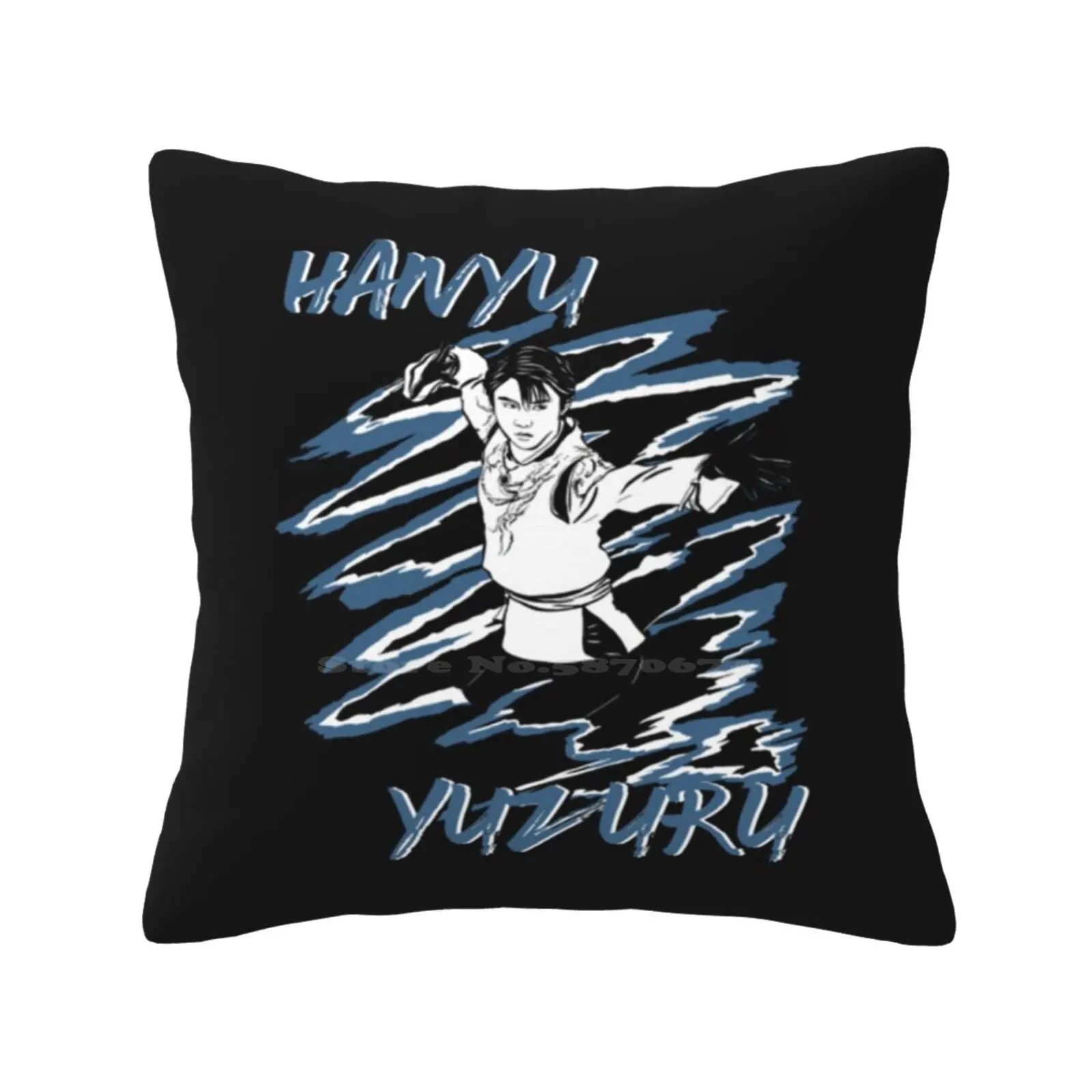 Yuzuru Hanyu Throw Cushion Pillow Cover Figure Skating Ice Skating Japan Figure Skater Fanart Birthday Ideas Chibby Javier On