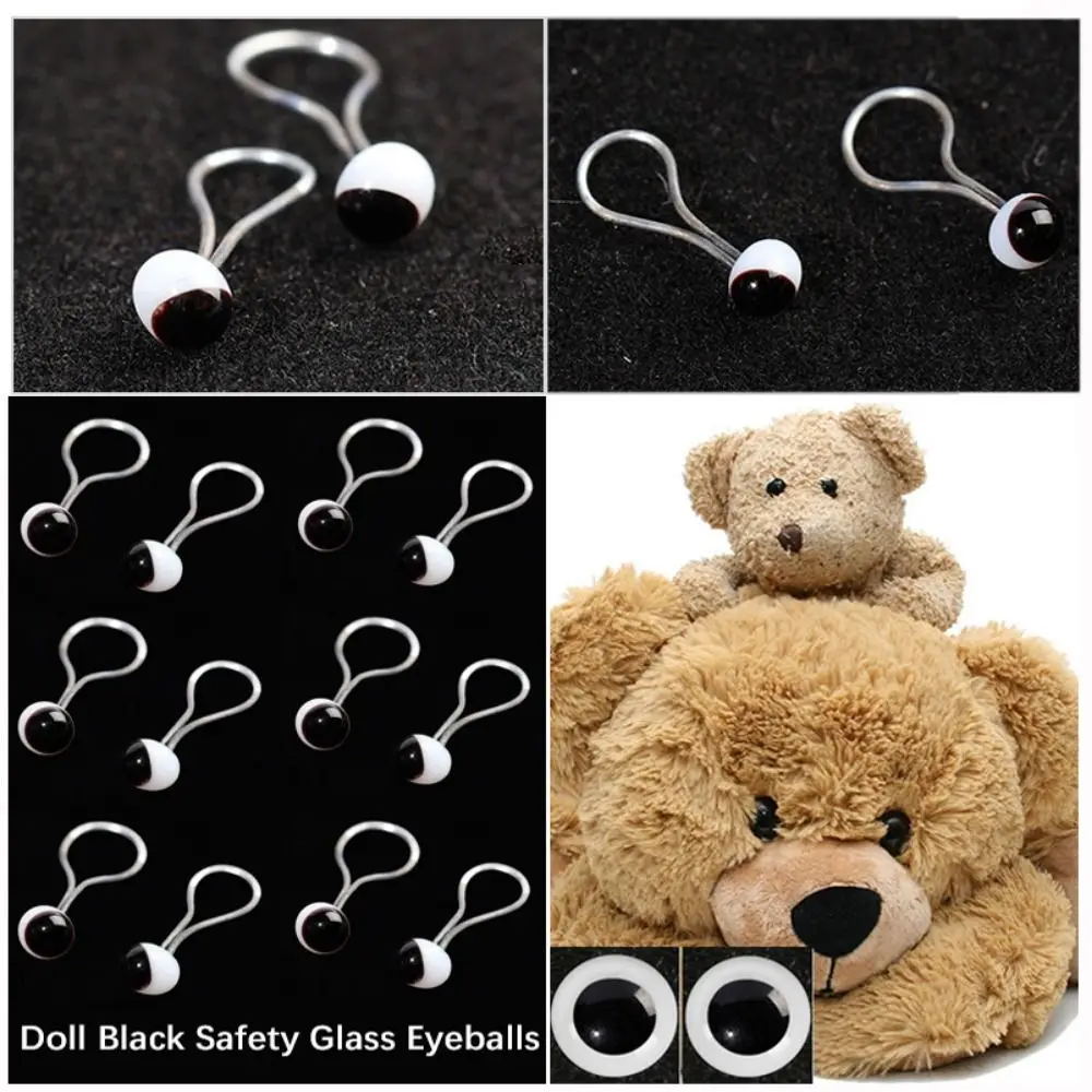 1pair 1~14mm Safety Glass Eyeballs Multisizes Black Eyes Decoration Accessories For BJD /for OB11 Dolls/for Teddy Bear Dolls
