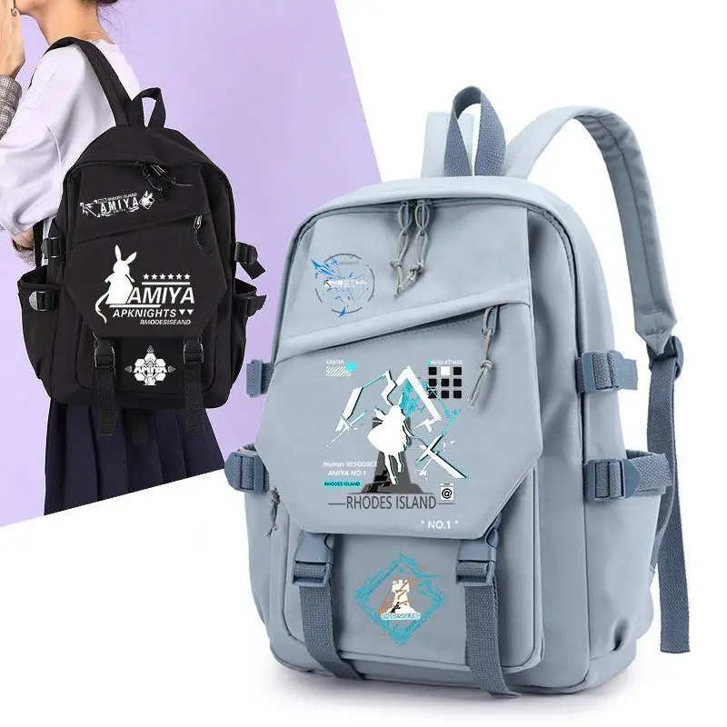 Arknights Rhodes Island Amiya Merchandise Men Women, Large Capacity Durable Backpack For Primary And Secondary School Students,