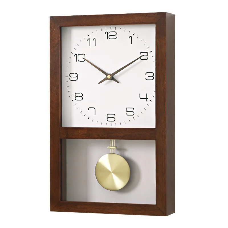 

Simple solid wood living room clocks and watches versatile retro desktop decoration