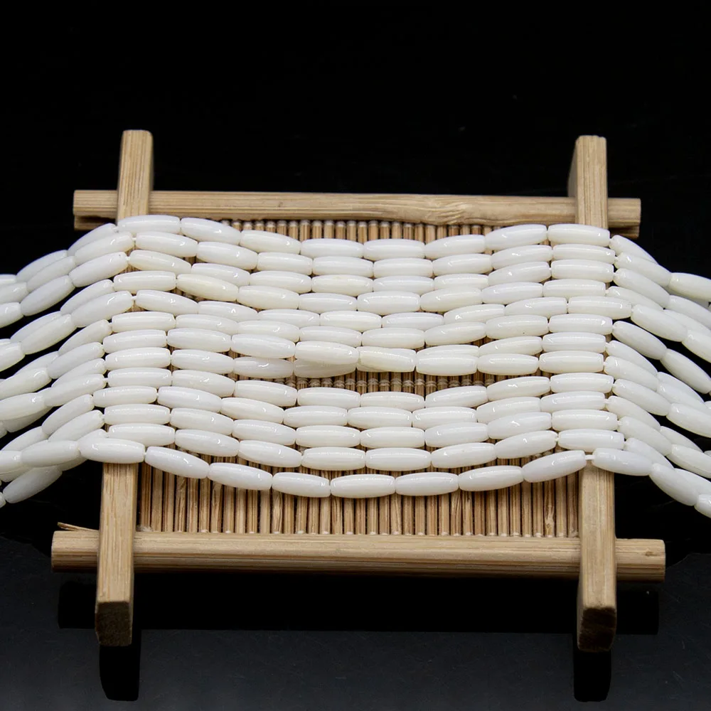 3x9 مللي متر الأرز على شكل تقليد المرجان فضفاض خزر عازل ستراند اللون الأبيض للمجوهرات عقد دي اي واي أساور اكسسوارات