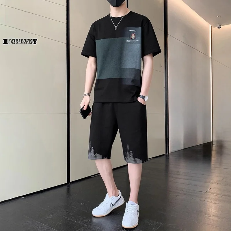 

Повседневный спортивный комплект для мужчин: летний новый тренд от бренда Haome, комплект мужской одежды из чистого хлопка