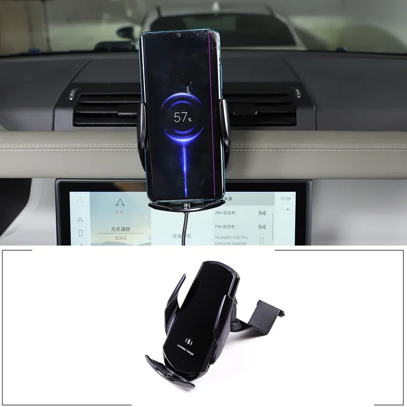 

For 2020-2024 Land Rover Defender 90 110 Aluminum alloy Black Car Styling Wireless Charging Car Mobile Phone Holder Auto Parts