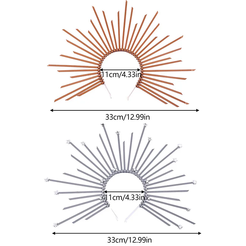 Zonnegodin Halocrown Puntige Halocrown Barokke Tiara Kroon Hoofddeksel Mary Halocrown Hoofdband Grieks