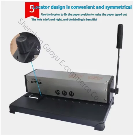13A Ten-hole Clip Binding Machine Office Plastic Cover File Punching A4 Loose-leaf Ten-hole Office Binding Volume Punching