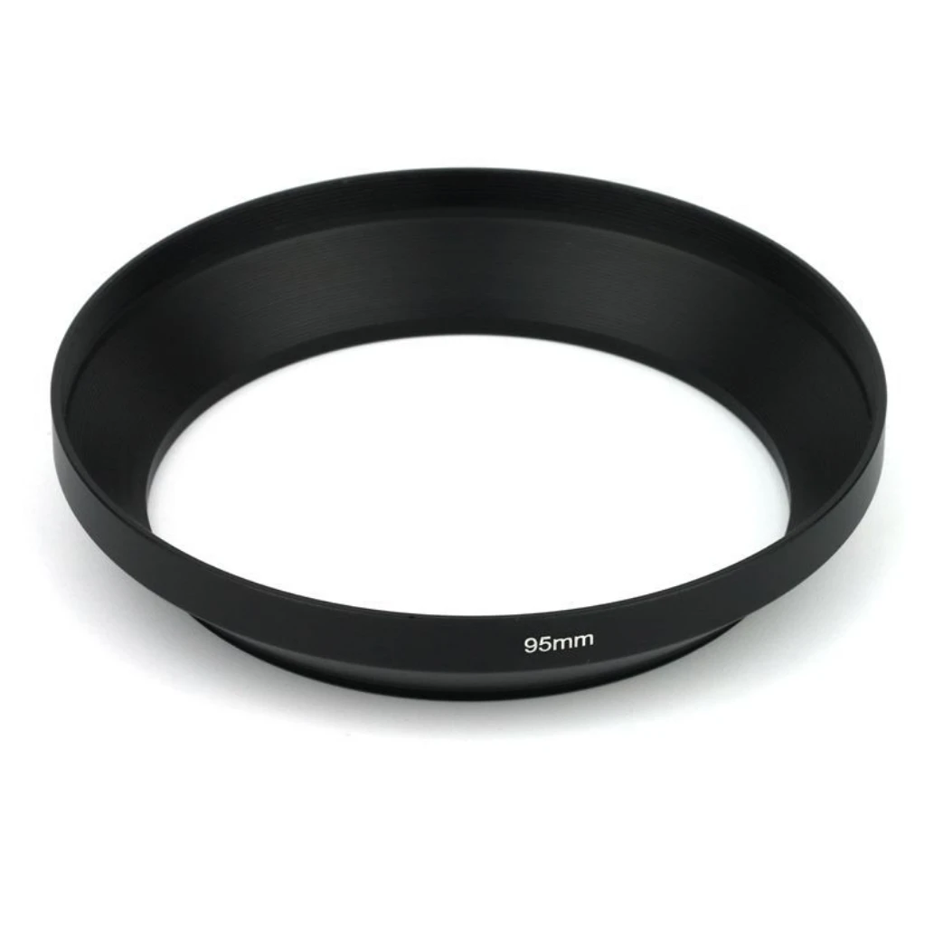 95mm Camera Lens Hood Cover Wide Angle Light Shield Shade Minimalis Style DSLR Metal Mask Thread Mount Protective Cap