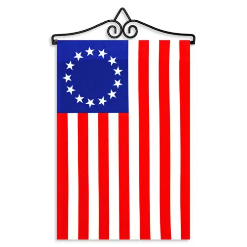 Garden Flag Betsy Ross 12x18IN & Hanger 14IN Printed Poly