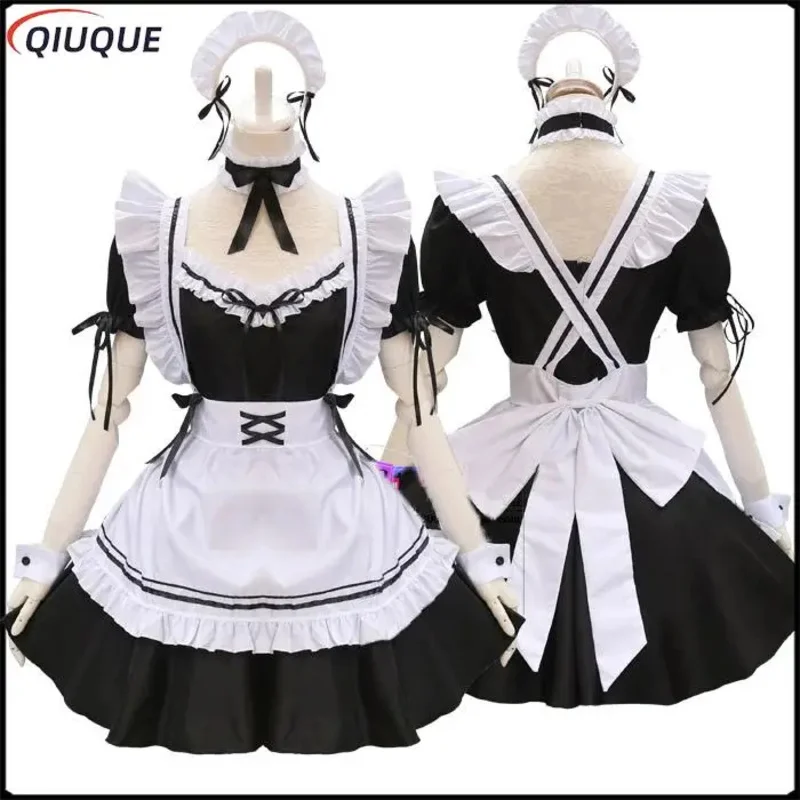 Lolita French Maid Cosplay Dress para Mulheres, Uniforme Bonito das Meninas, Garçom, Trajes de Palco, Amantes