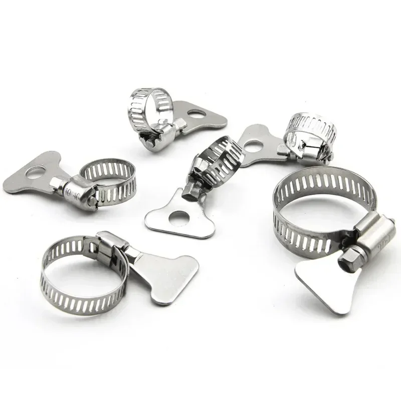 10 Stück 6–44 mm Schneckengetriebe-Schlauchschelle, verstellbare Schlüsselklemme, Schlauchklemme, Edelstahl für Wasserrohr, Automobil, mechanisch