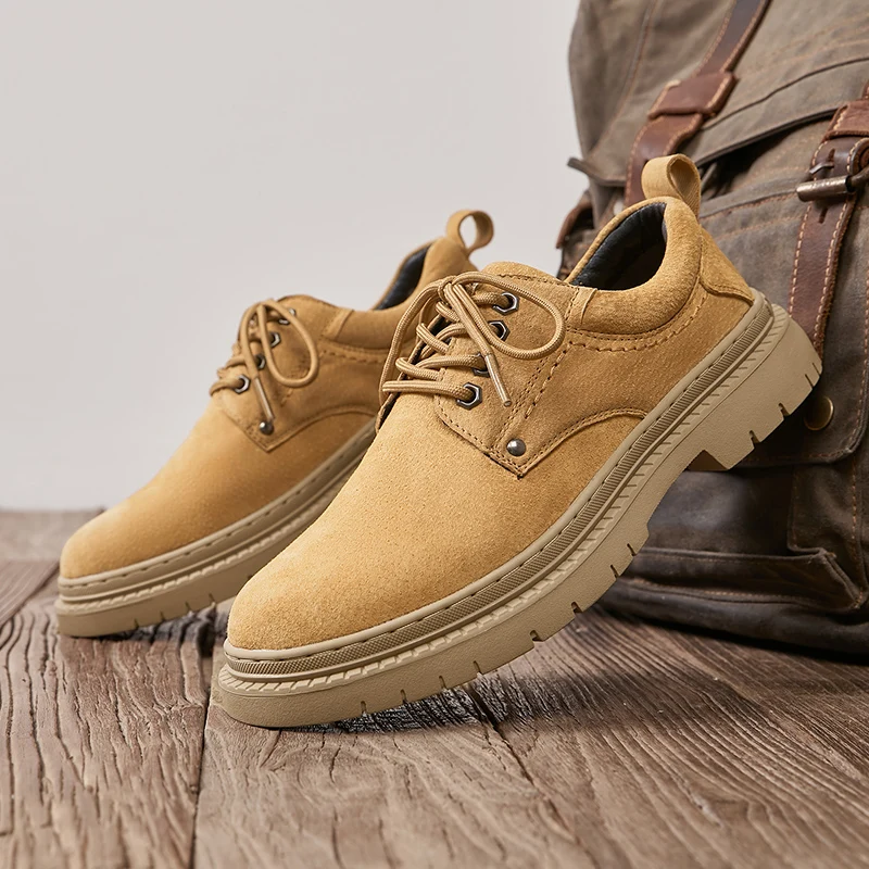 

Non-Slip Men Casual Shoes All-match Men Footwear Outdoor Wear-resistant Thick Bottom Male Dress Shoes Lace-Up Men Walking Shoes