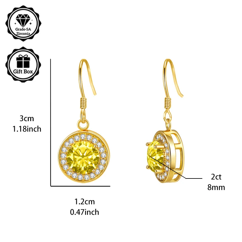 

LAMVOICE designer item high quality, valentine’s Day, gift for daughter, 4 carat zirconia hypoallergenic earrings, jewelry women