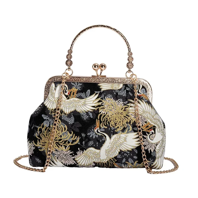 موضة الحرير التطريز المرقعة النمط الوطني حقيبة كروسبودي 2026 رائجة البيع حقائب حلوة للنساء غلق بمشبك حقائب يد نسائية بسيطة #6