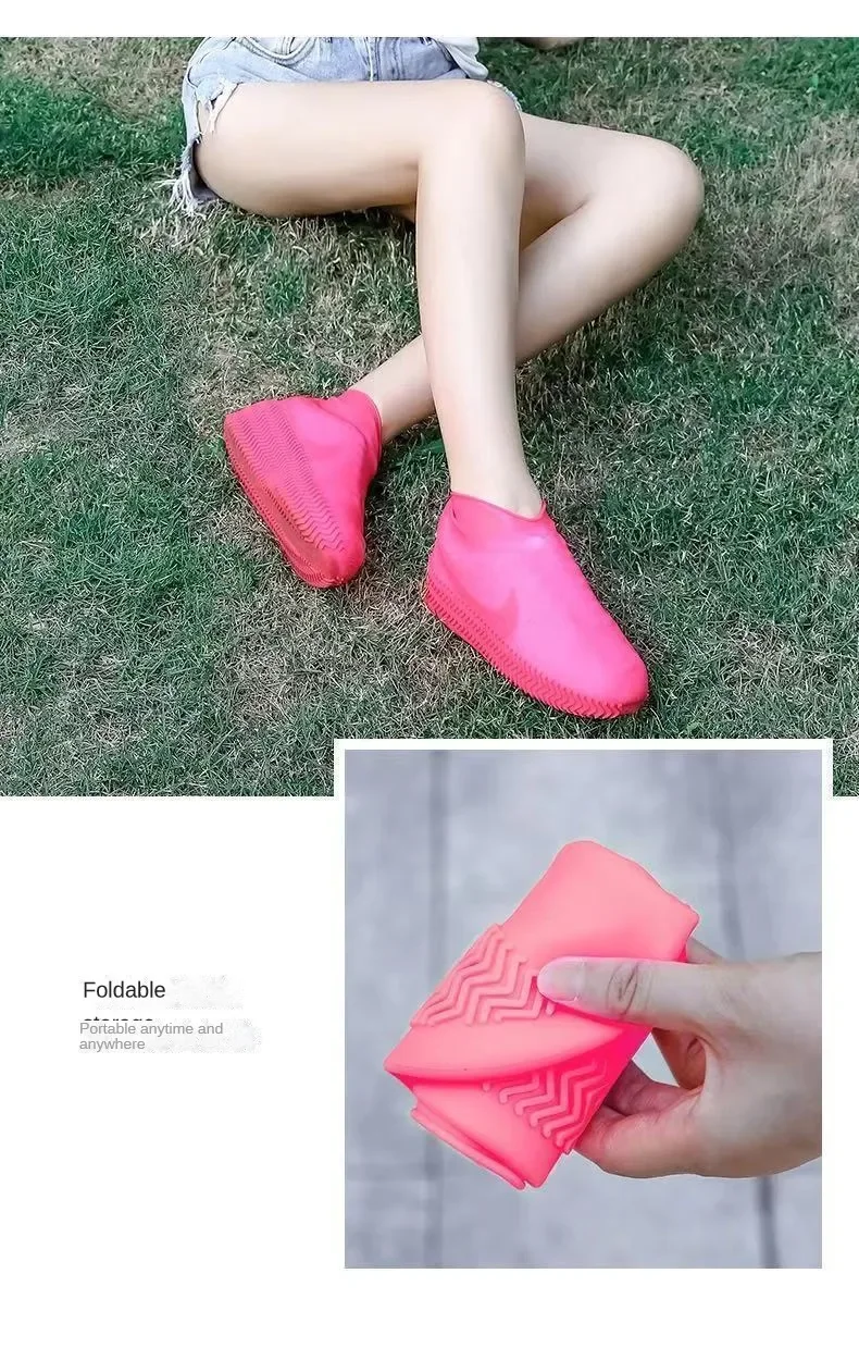 1-4Paar Outdoor Gummi Regenstiefel Für Männer Und Frauen Sommerliche Regendichte Schuhe Silikon Wasserdichte Schuhüberzüge Rutschfest Und WiederverwendbarHochwertige Materialien Komfortabel Wasserabweisend Hochflexibel – Detail 6