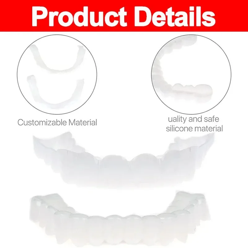 J Simulation Real Teeth Veneers, Reusable False Teeth Cover, Natural luster same as original healthy teeth xs75