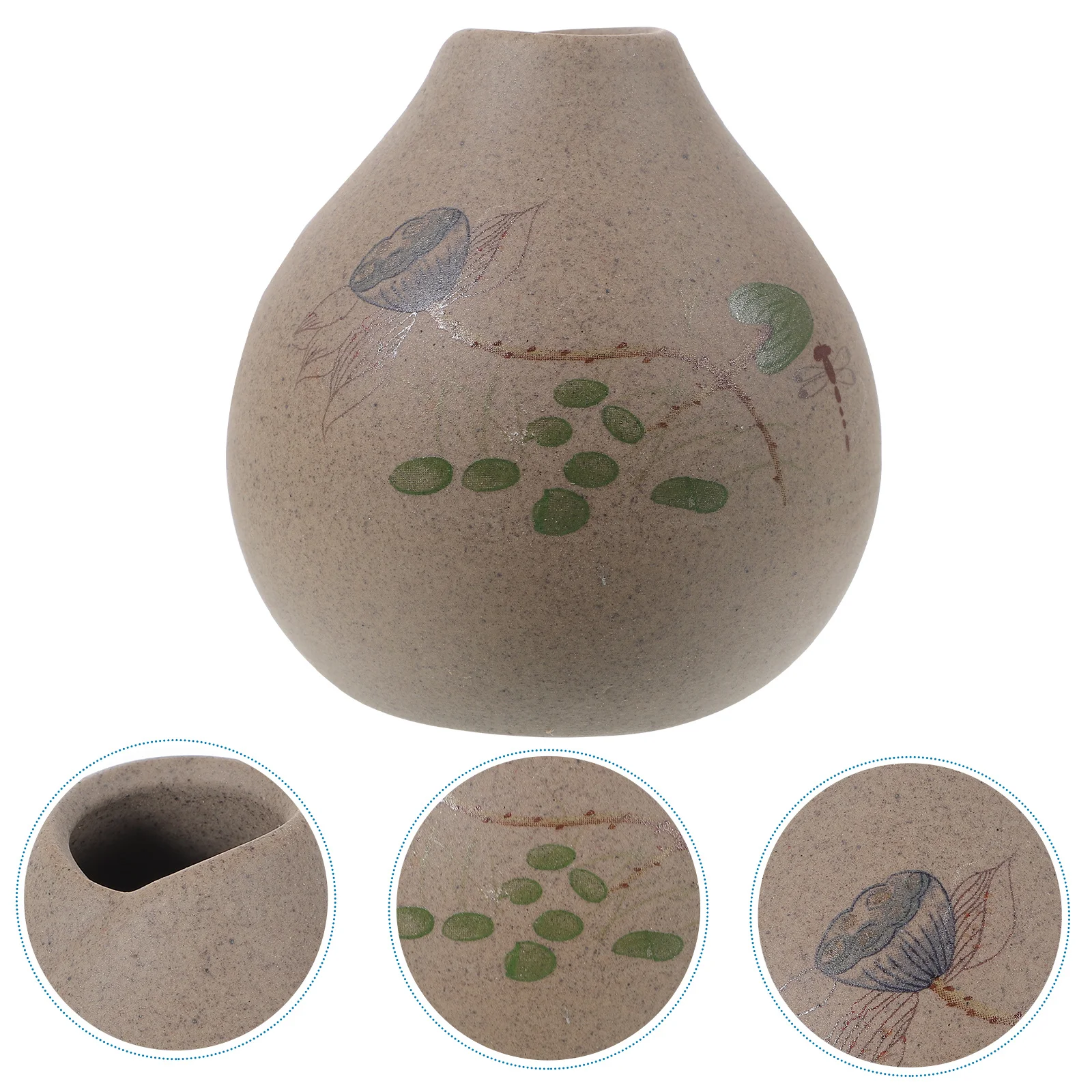 

Mini Clay Vase Desktop Decorative Flower Container Tabletop Vase for Home Living Room Garden Ornament Flower and Plant Container