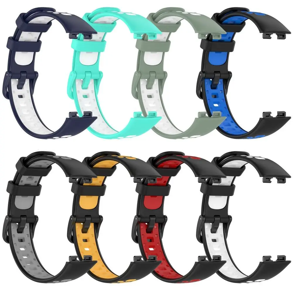 New Two-Color Silicone Watch Strap Breathable Replacement Bracelet Smart Watch Accessories Watchband for Huawei Band 8