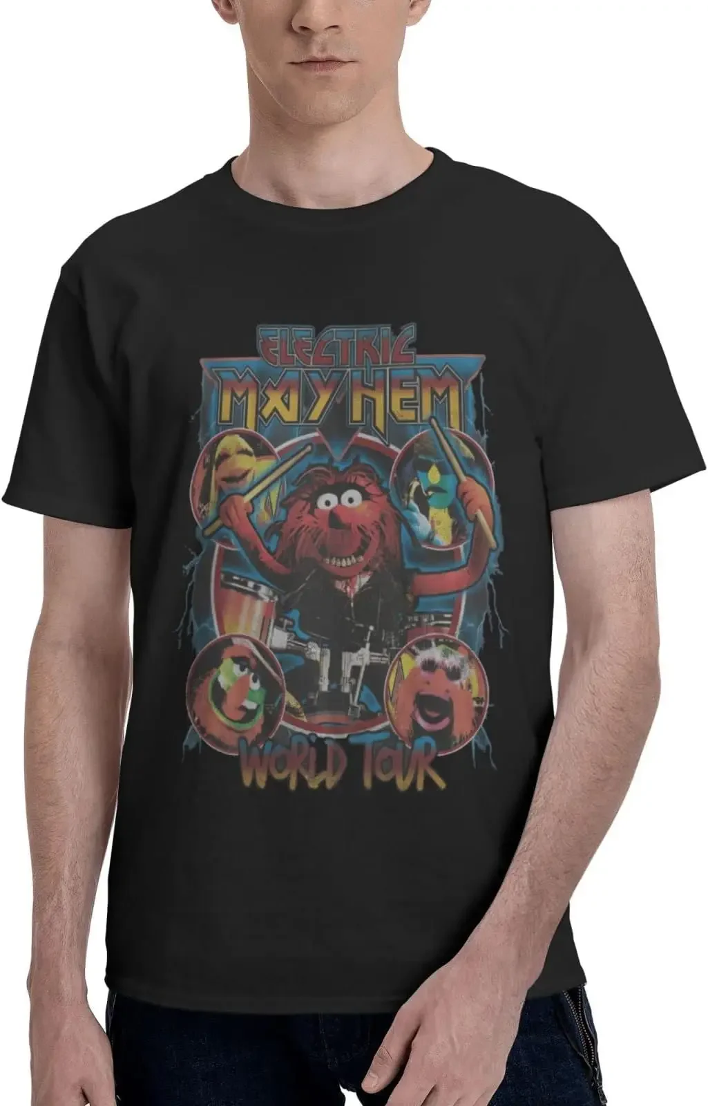 Rock Teeth and The Music Electric Band Mayhem Men Short Sleeve Tees High Quality 100%Cotton Short Sleeve