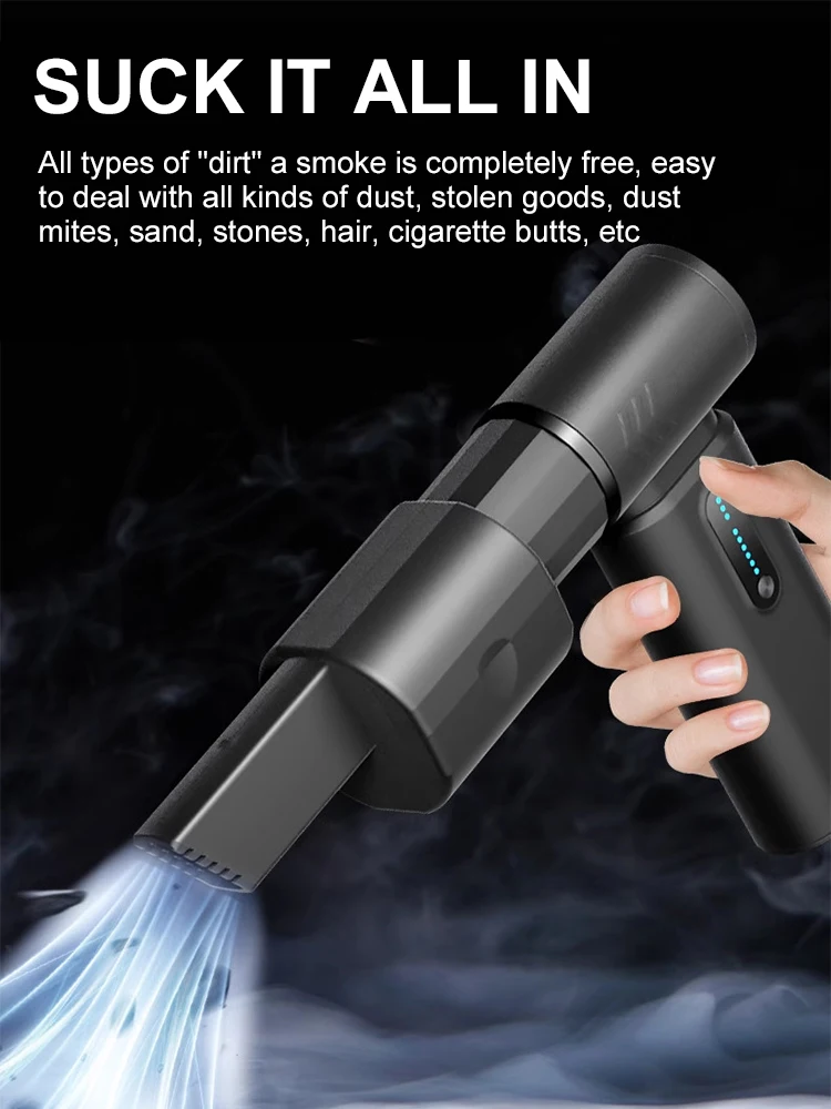 160000RPM Car Electric Air Duster 265g Thrust  Mini Turbo Violent Fan Rechargeable Blower Super Strong Jet Dry Keyboard Cleaning