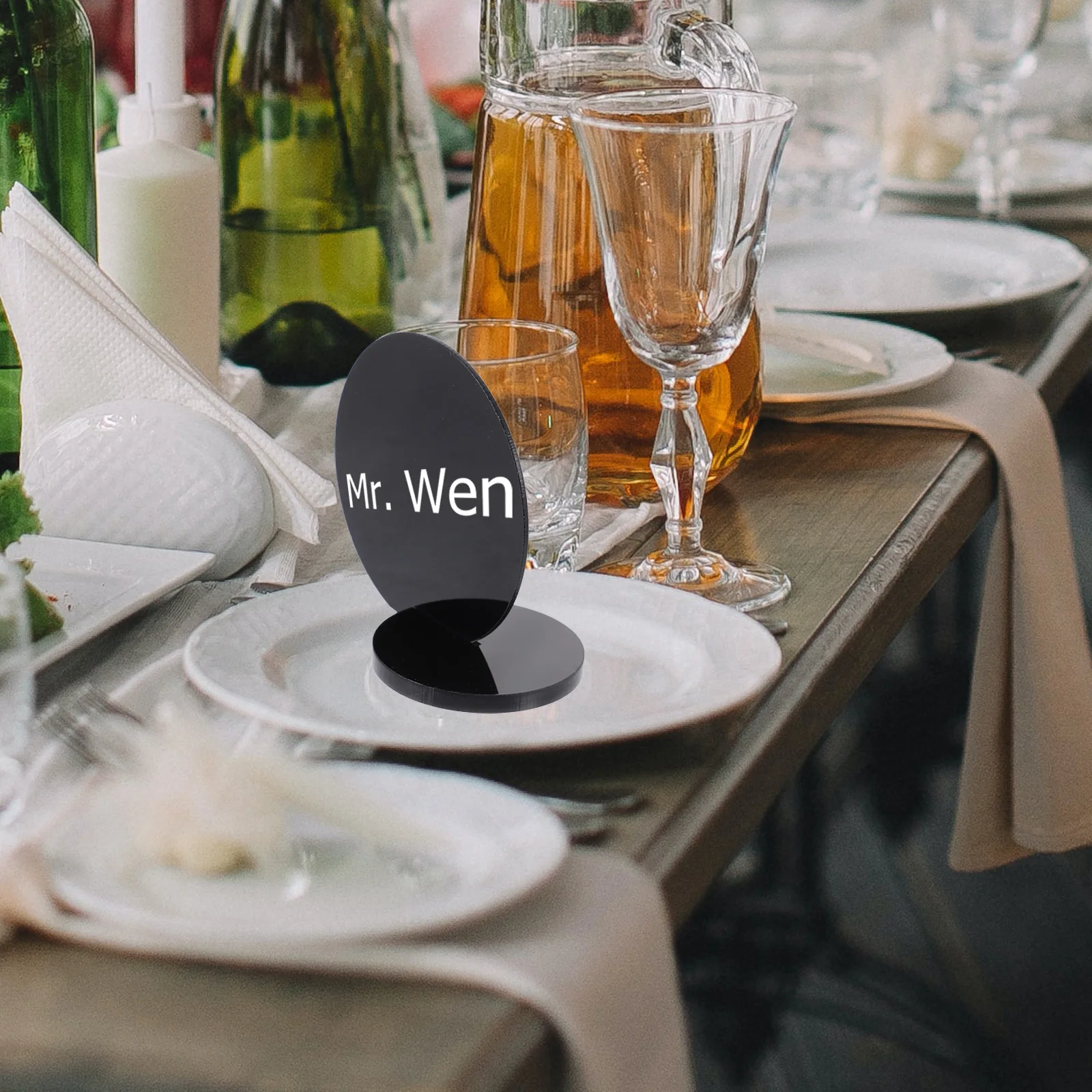 

10 Set Blank Acrylic Round Table Numbers Signs for Wedding Party Birthday Decor Reusable Seat Cards Elegant DIY