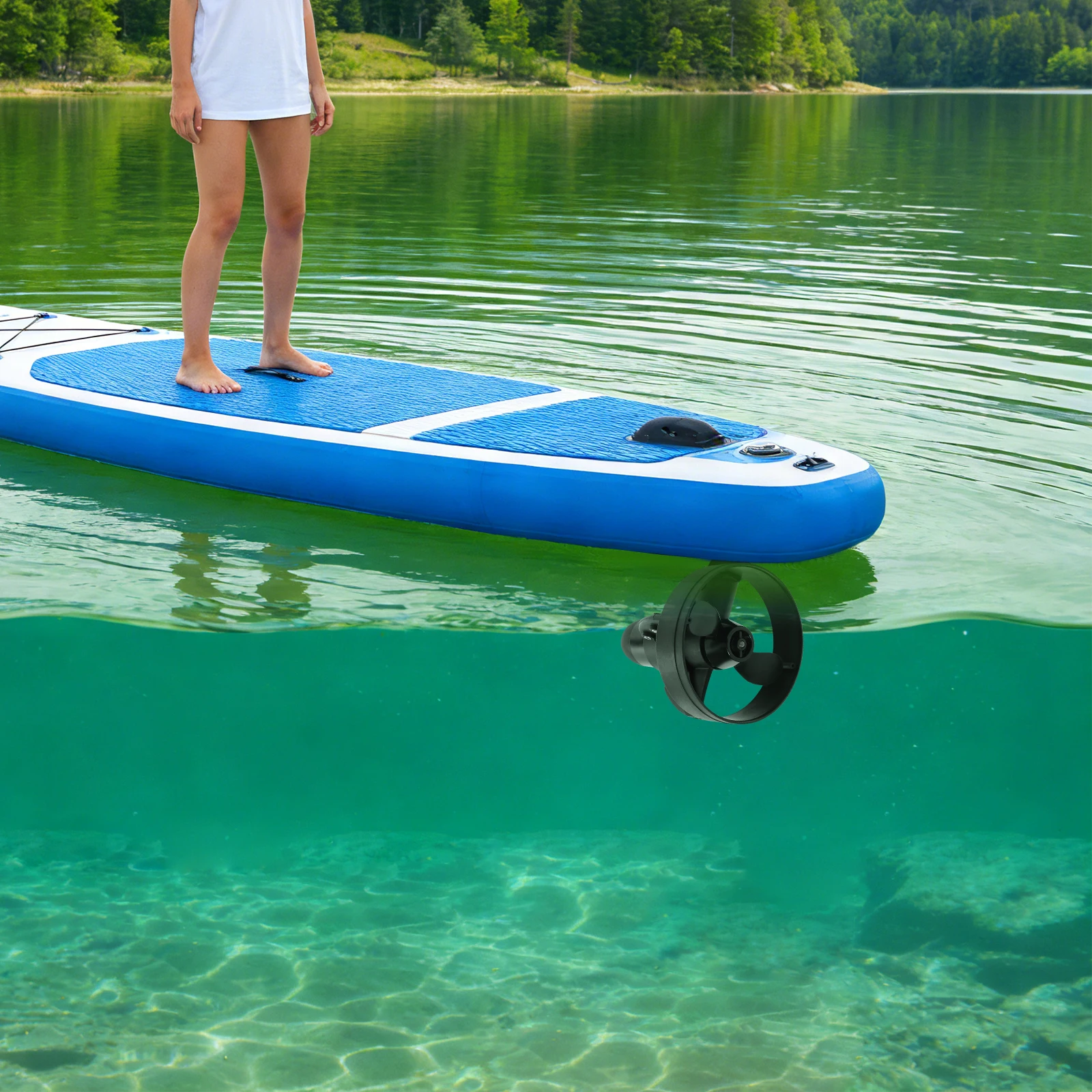 12V Black Surfboard Underwater Thruster Stand Up Paddle Board Motor Underwater Thruster with Storage Bag