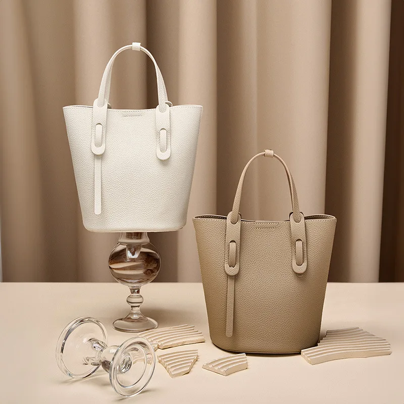 Mini Bucket Bags For Women Genuine Leather Luxury Tote Bag Handbag Ladies Cowhide Shoulder Crossbody Bags Purses And Handbags