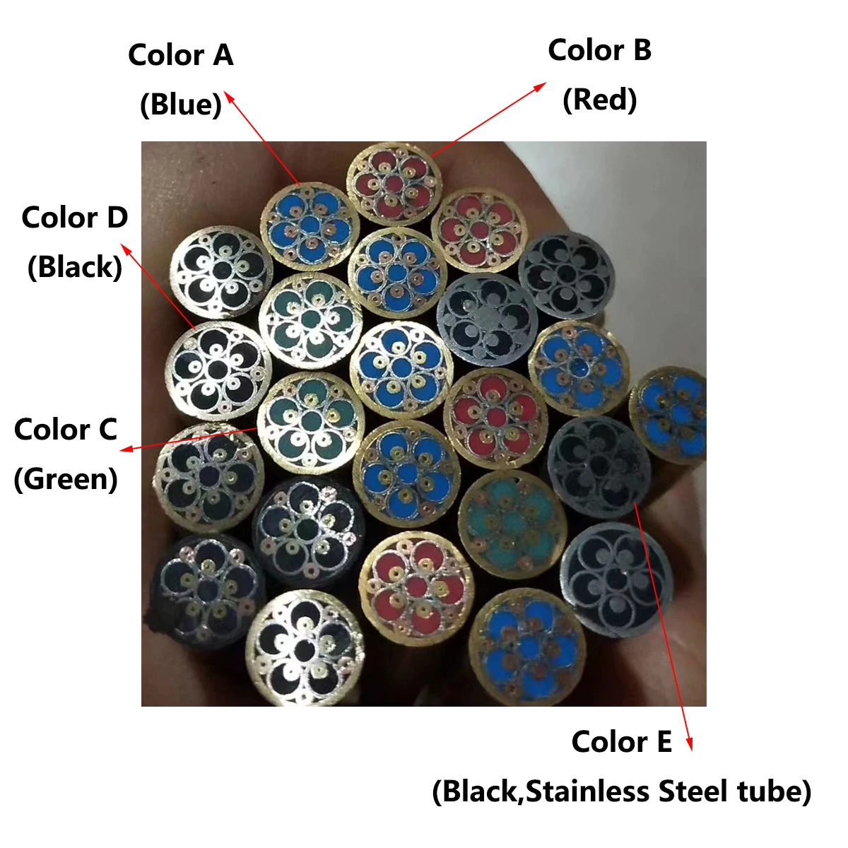 Imagem -04 - Parafuso Prego Pinos para Escala Faça Você Mesmo Making Tubo de Bronze Punho da Faca Rebites Mosaico Colorido Flower Patterned Cores 60 mm 180 mm Comprimento