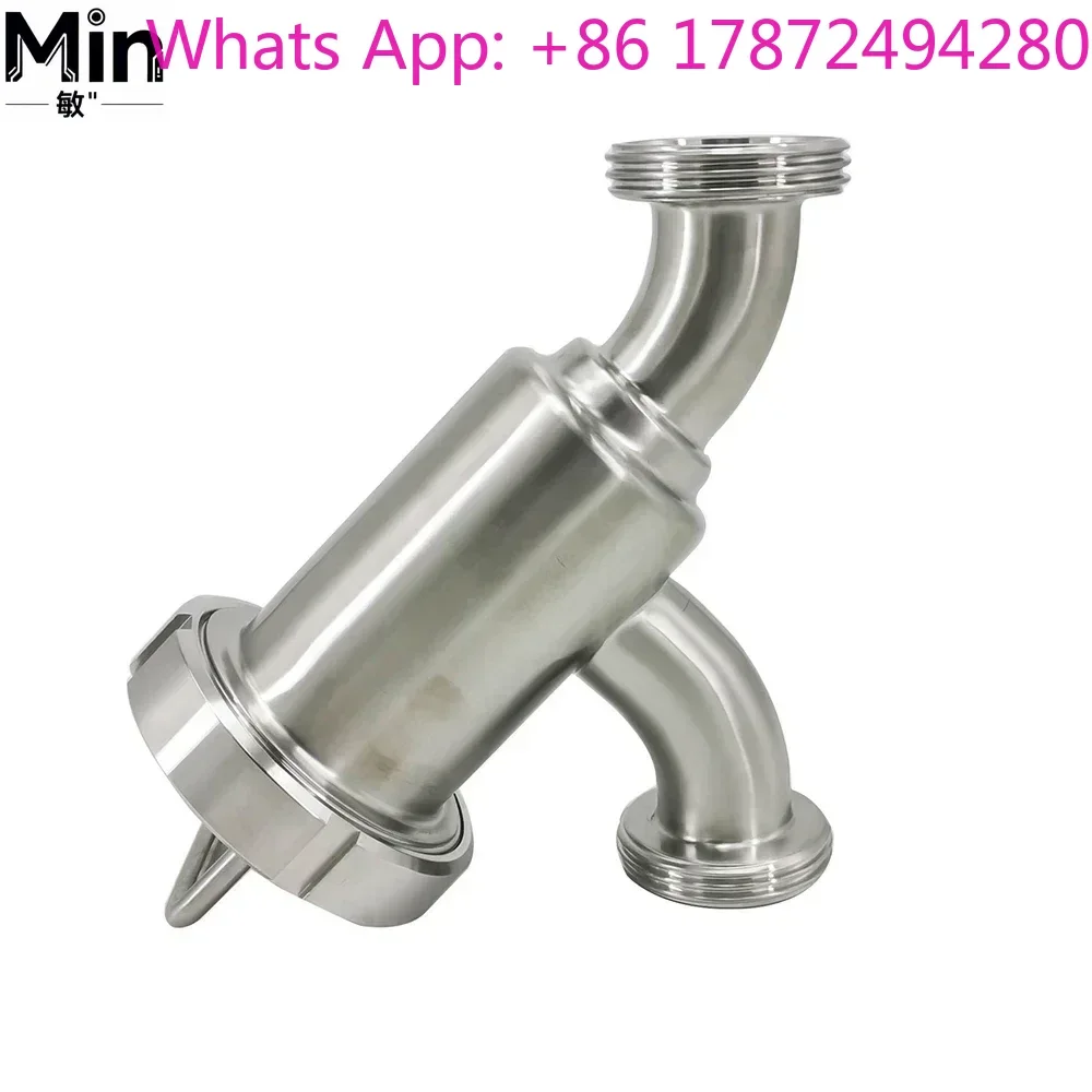Food Grade Sanitary SS304 Y-Type Strainer Threaded Elbow Filter for Milk
