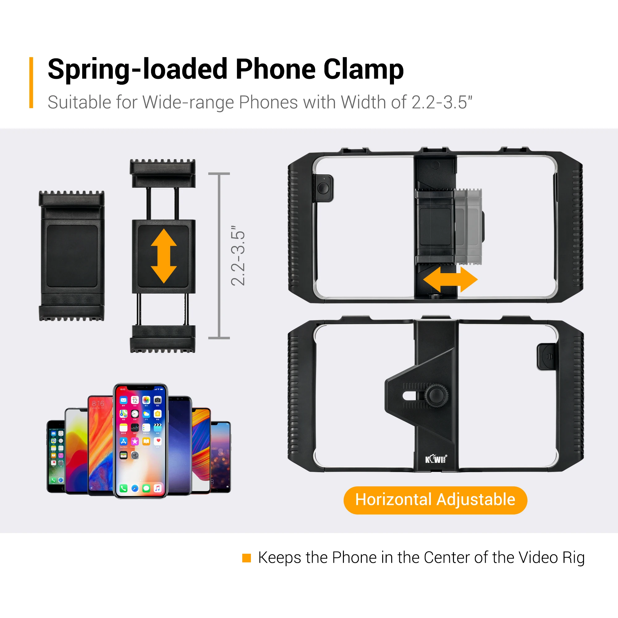 สมาร์ทโฟนวิดีโอ Rig ภาพยนตร์ทำกรงโทรศัพท์วิดีโอ Stabilizer ขาตั้งกล้องสำหรับ iPhone Android ด้วยรีโมทคอนโทรล