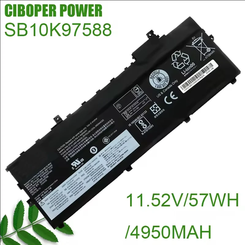 CP Battery 01AV494 01AV430 01AV431 01AV429 SB10K97586 SB10K97587 SB10K97588 For ThinkPad X1 Carbon 5th Gen 2017 6th Gen 2018 G6