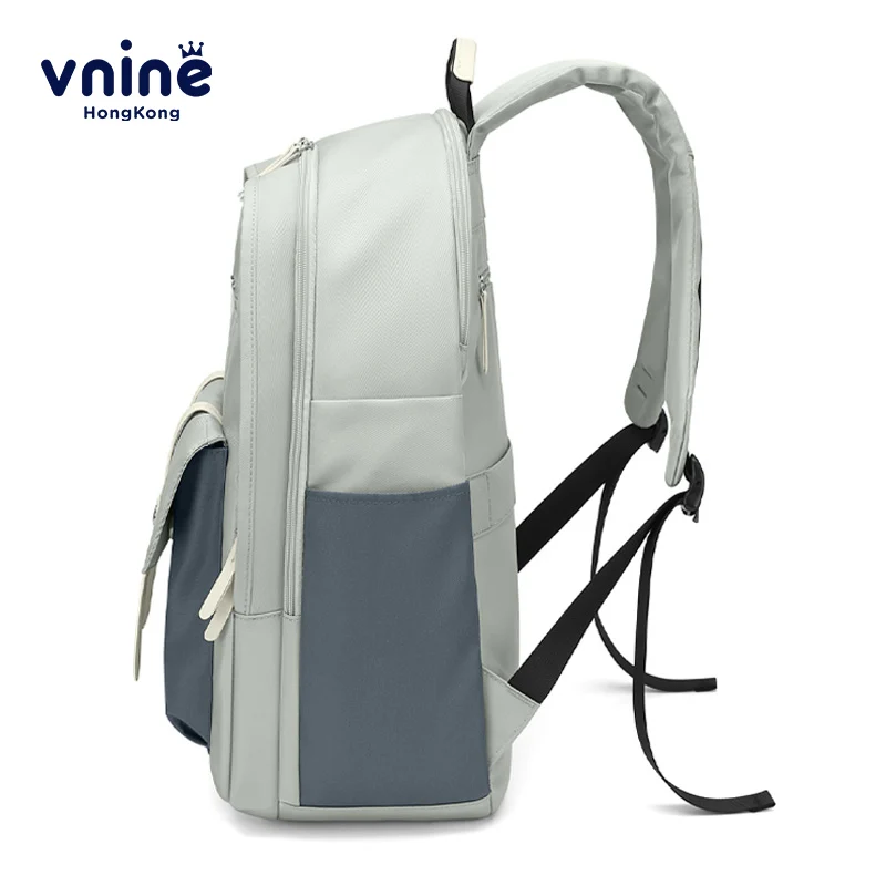 V.NINE Unisex Backpack Light Green Backpacks Aesthetic 15 6 inch Laptop Bag Pack Anti Theft Compartment Commuter Bags Couple