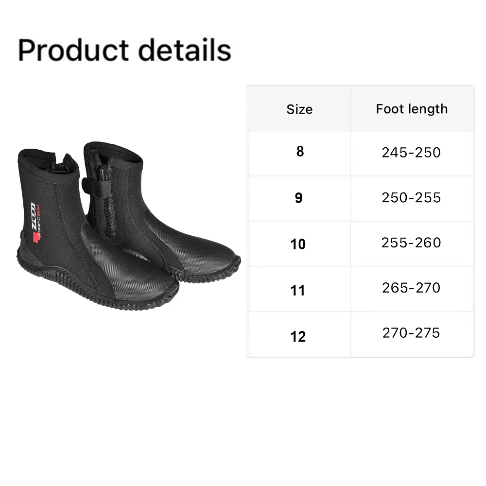 Herren Neopren-Tauchstiefel 5mm Rutschfeste Leichte Surf- und Tauchstiefel mit Seitenreißverschluss Warme Wasserstiefel – Detail 1