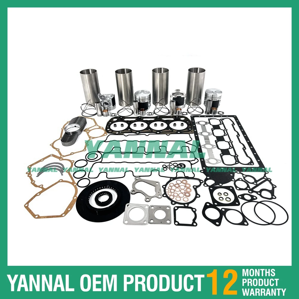 Cylinder Liner Kit With Gasket Set Bearing For Perkins 404C-22 Excavator Engine Parts