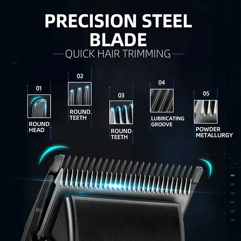 KEMEI 1858 DLC Blade Electric Hair Clipper Professional Barber Hair Trimmer Usb Rechargeable Men Beard Hair Cutting Machine