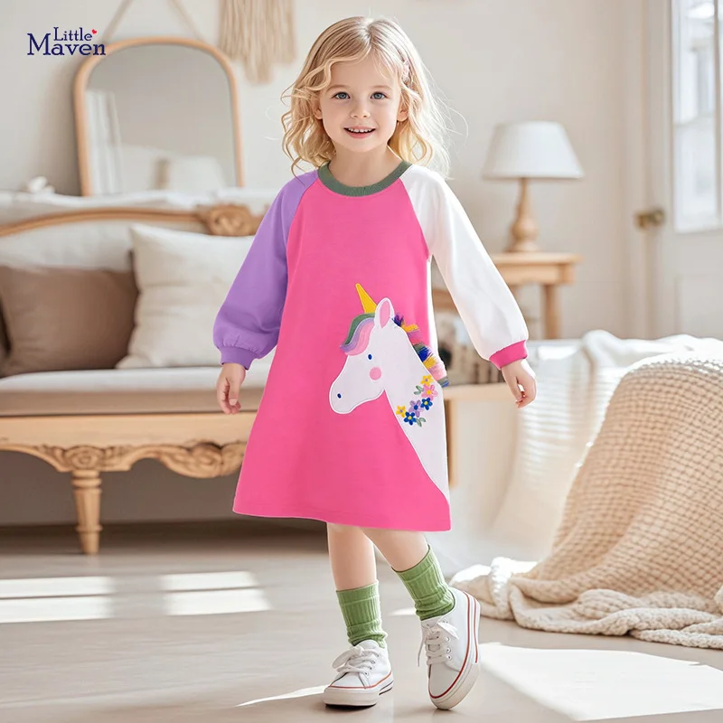 

Children's Skirt Wholesale Autumn Long Sleeve Girls Dress Cartoon Cotton Children's Skirt