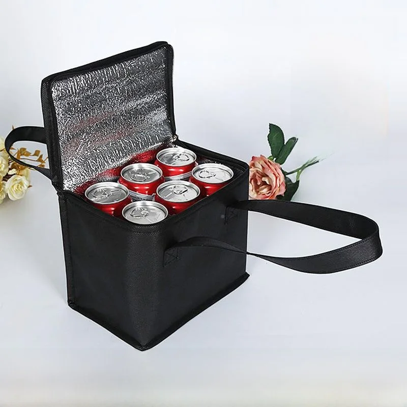 Portable Lunch Bag Non-Woven Fabric Thermal Insulation Outdoor Picnic Bag Bento Box Delivery Thermal Bag Eco-Friendly Storage